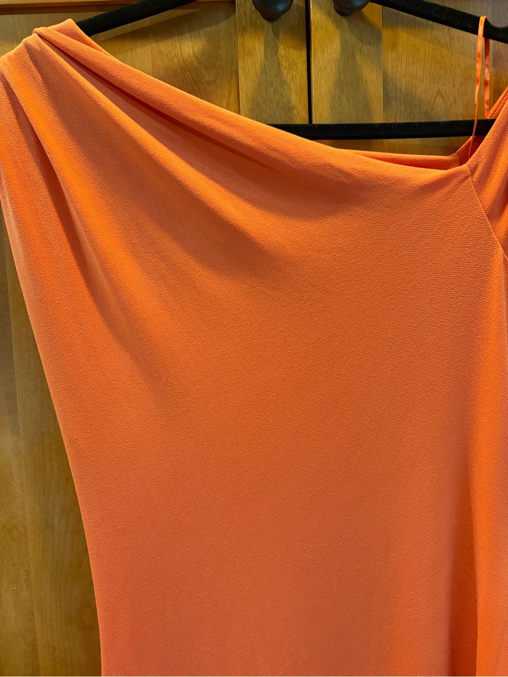 BHLDN One-Shoulder Asymmetric Orange Midi Dress Size Medium - Picture 8 of 16